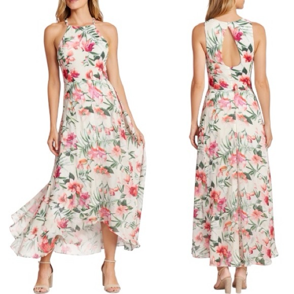 Eva Franco Dresses & Skirts - Eva Franco Jenine Cascading Front Maxi Dress Floral Size 6